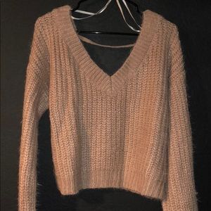 Off shoulder knit sweater